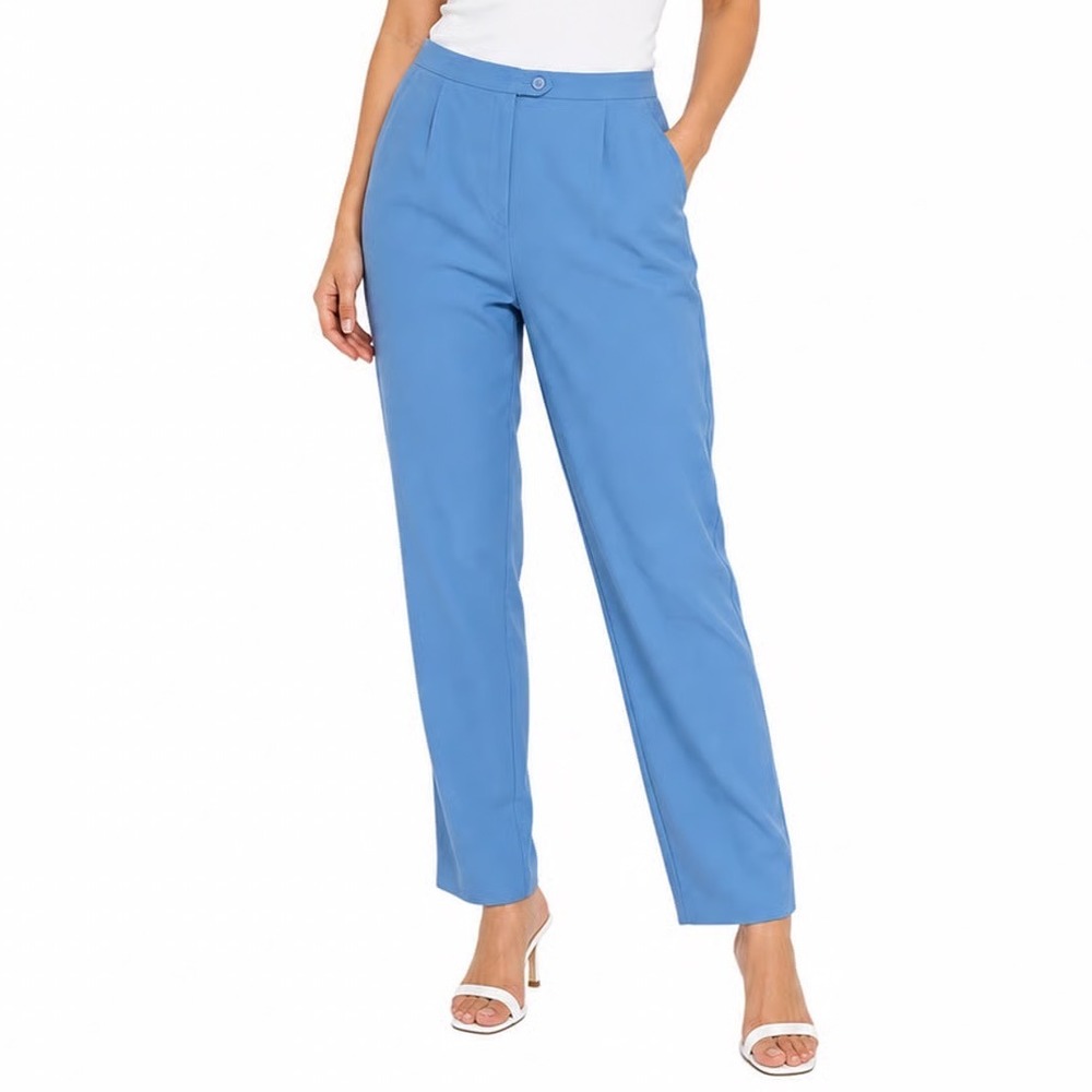 Koret Francisca Vintage Blue High Waist Straight Leg Trousers Pants Size 14